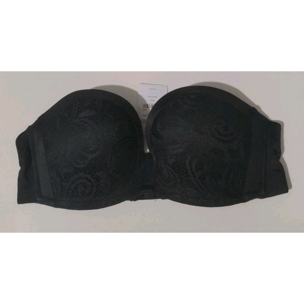 Delimira Women's Black Lace Strapless Underwire Bra Size 34B NWT